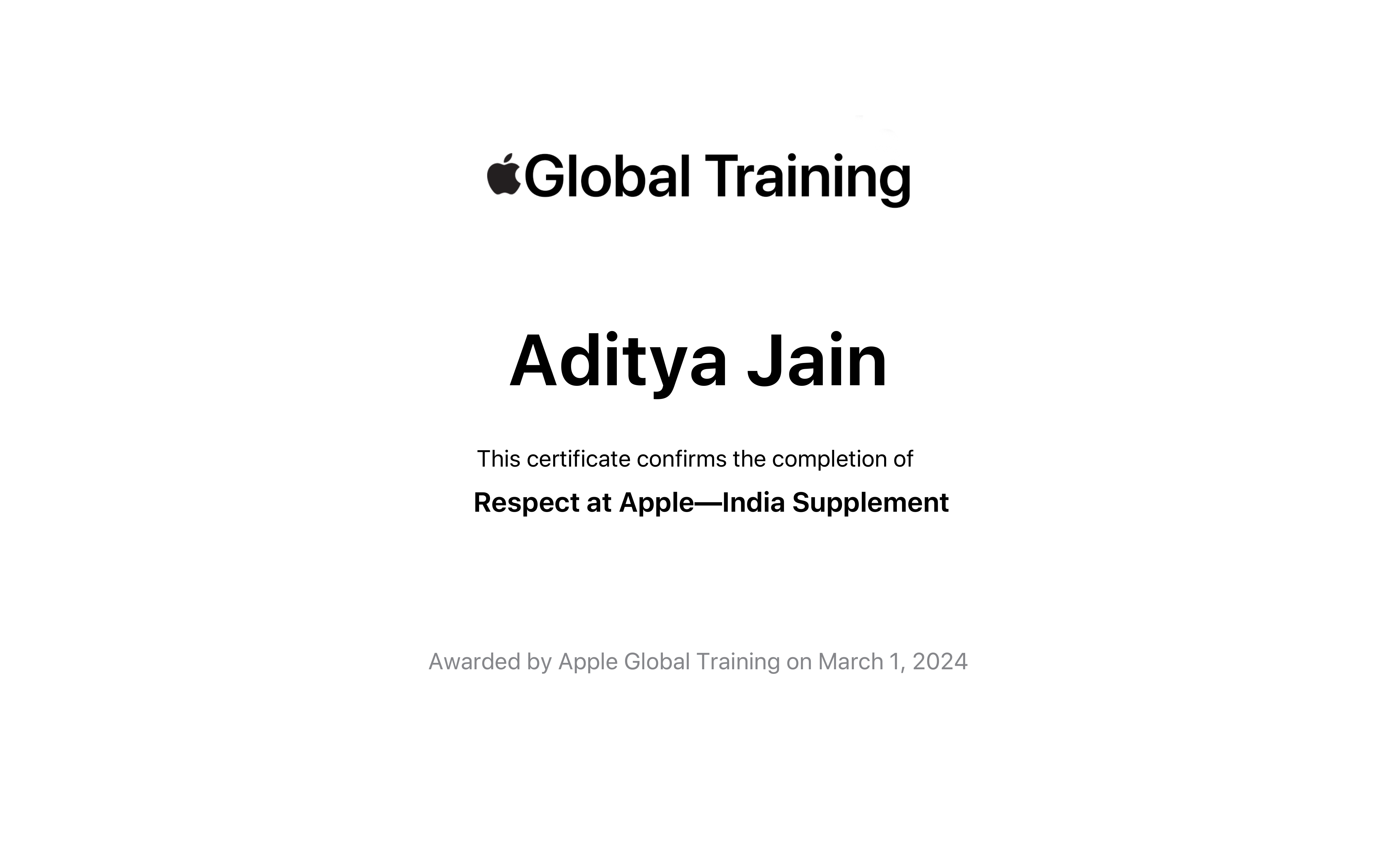Respect at Apple — India Supplement, 2024