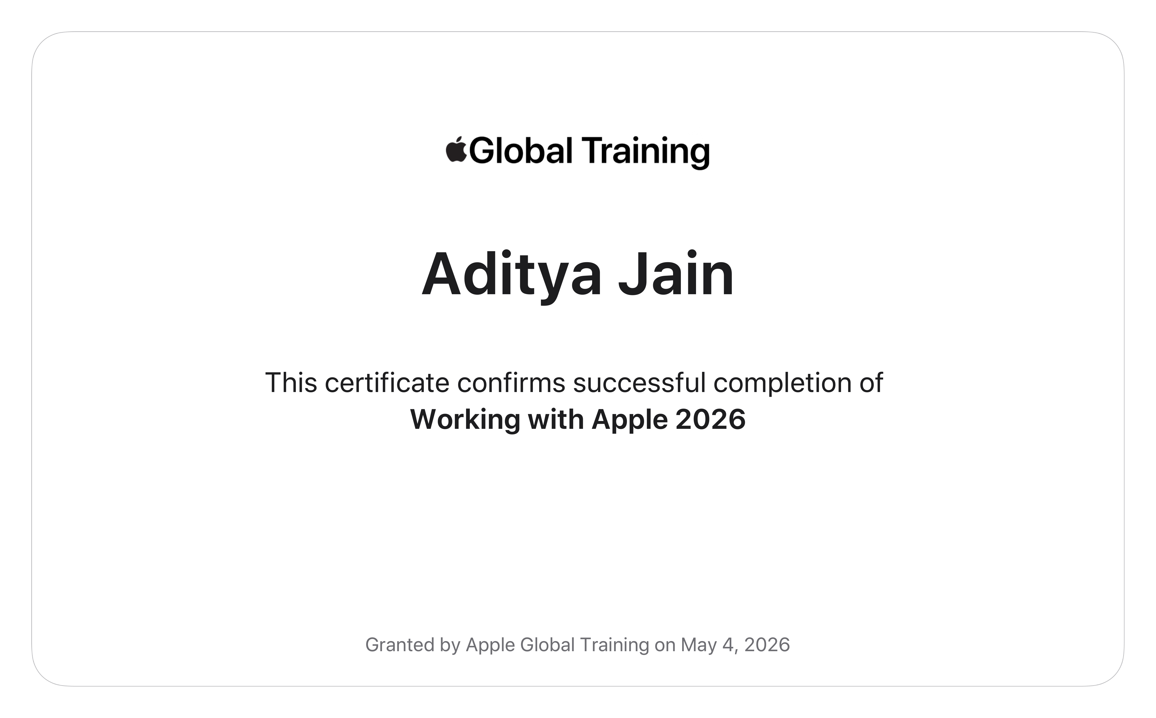 Working with Apple 2026
