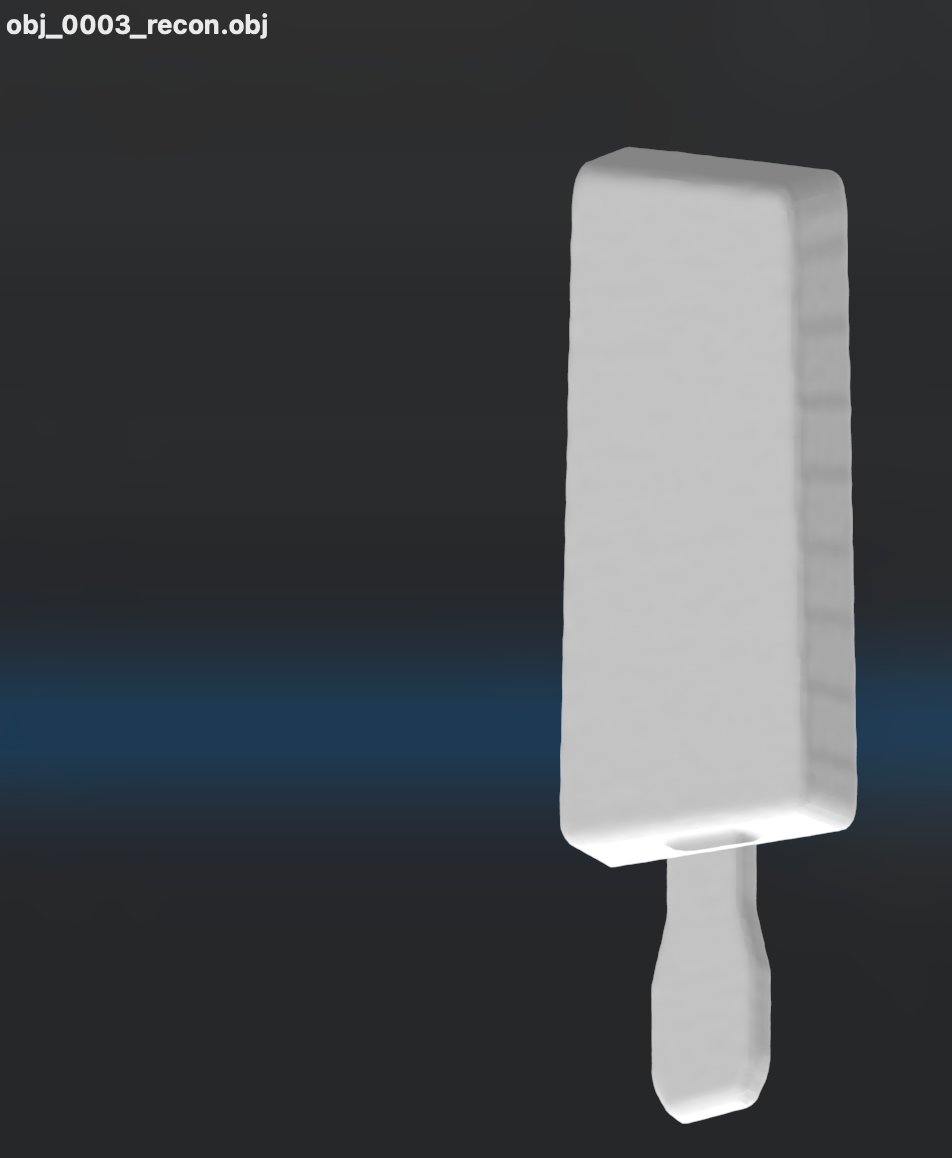 Phase 11 scaled pilot — obj_0003, clean sword/paddle reconstruction