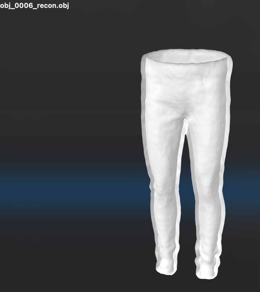 Phase 11 scaled pilot — obj_0006, clean pants reconstruction