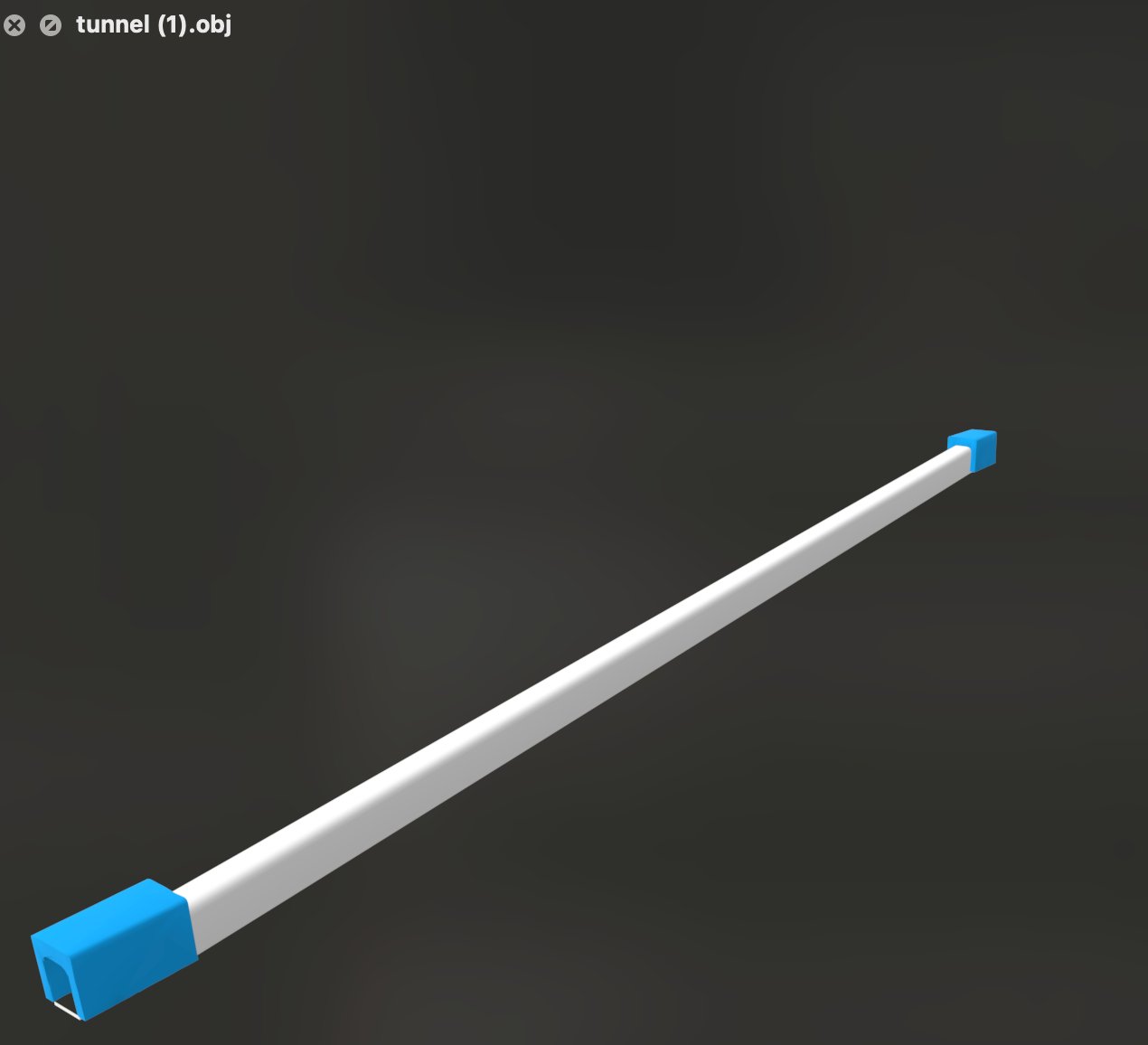 Tunnel input mesh — a long thin rod