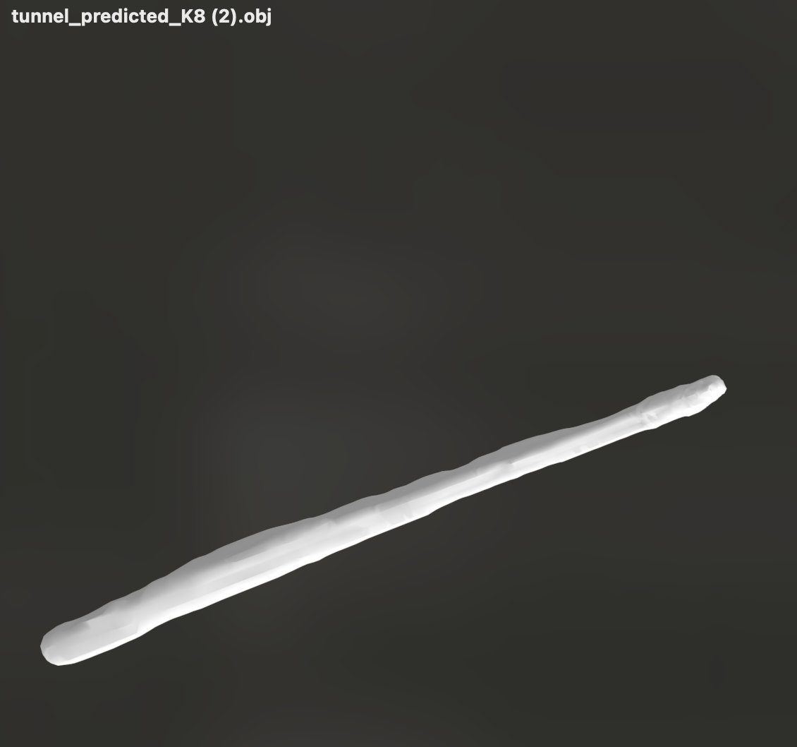 OOD output — elongated rod mesh