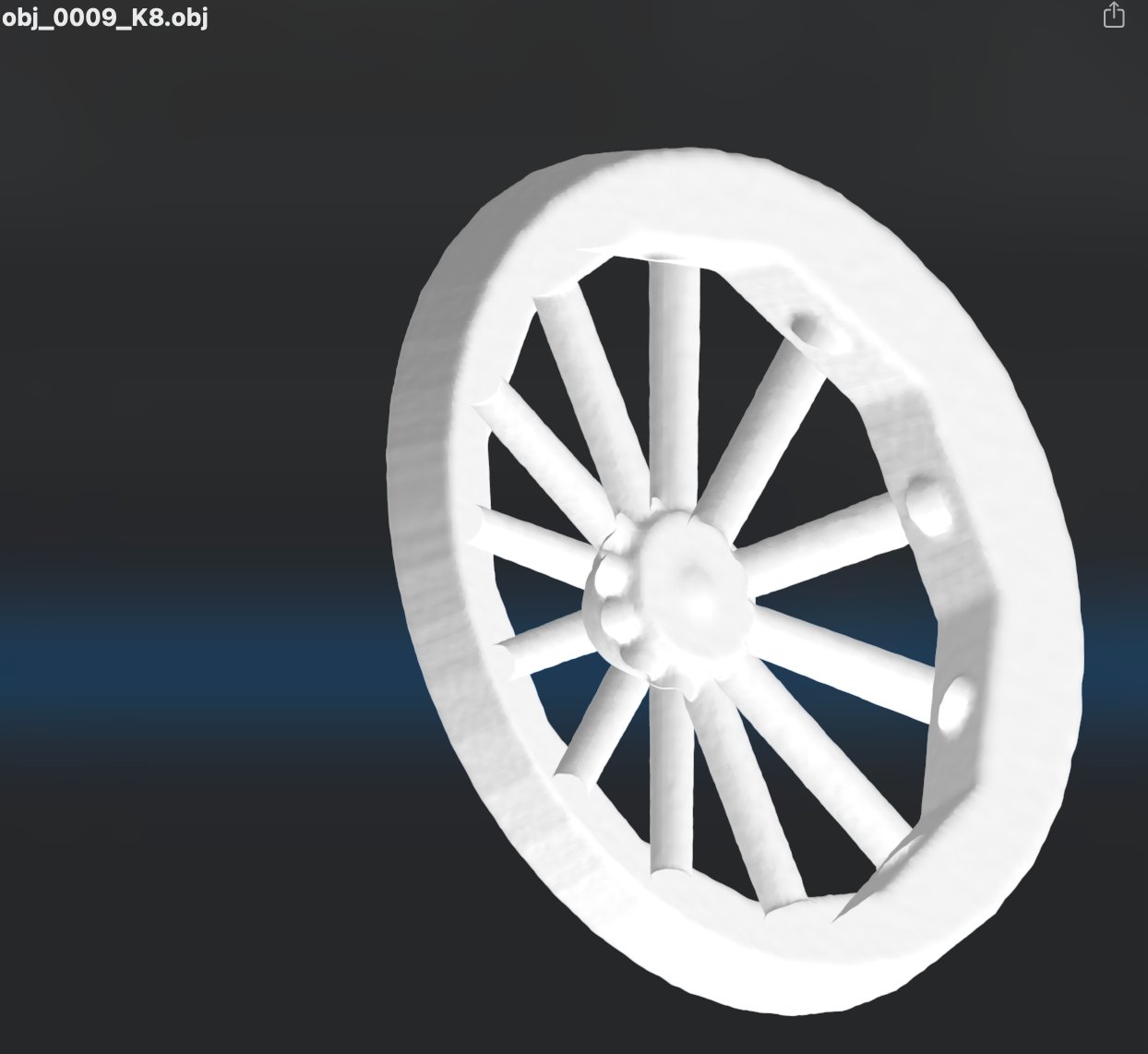 Phase 12 recall — obj_0009 wagon wheel, alternate render
